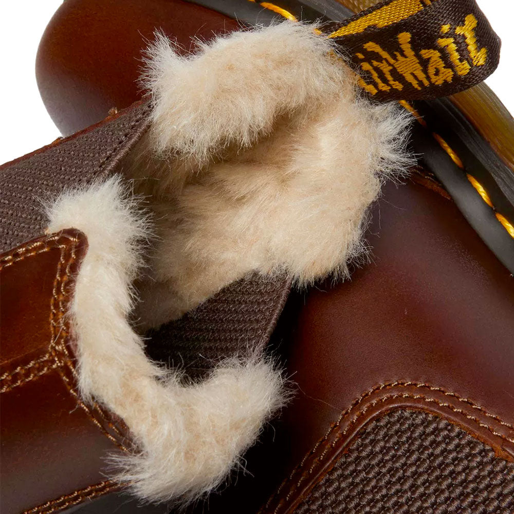 Stivaletti Chelsea DR. MARTENS linea 2976 Leonore in Pelle Marrone e Interno in Eco Pelliccia