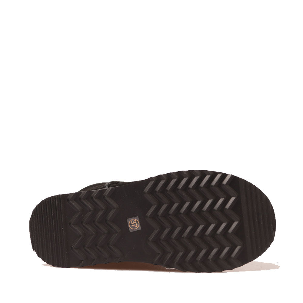 Midi Platform S Gepolsterte Stiefeletten von MASSIMO SANTINI Polly-Linie in schwarzem Velours