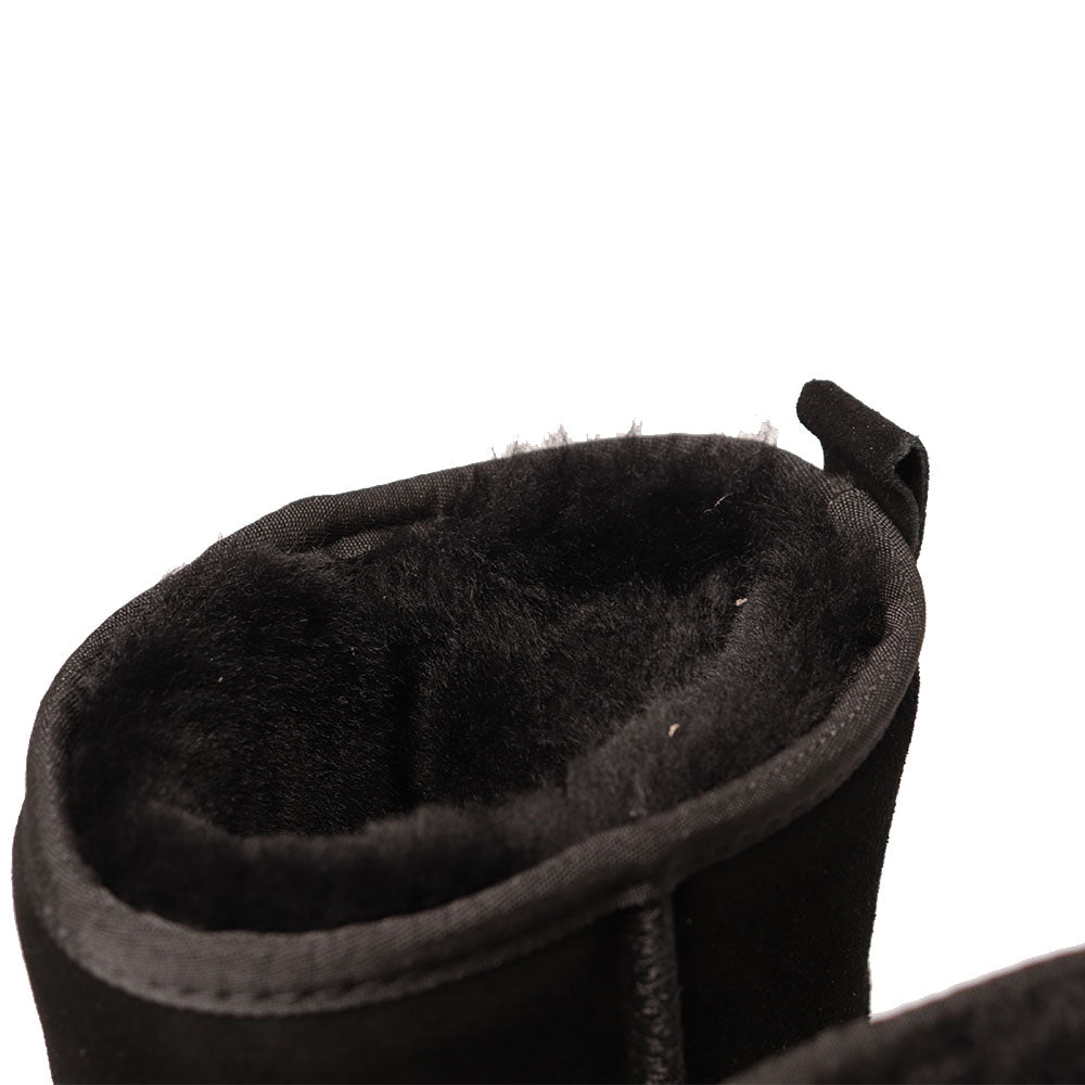 Midi Platform S Gepolsterte Stiefeletten von MASSIMO SANTINI Polly-Linie in schwarzem Velours