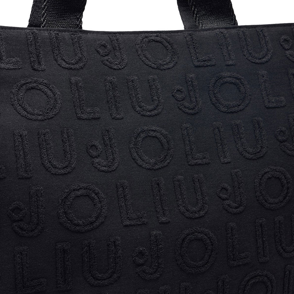 Tote Bag Large LIU JO in Tessuto Jaquard Nero