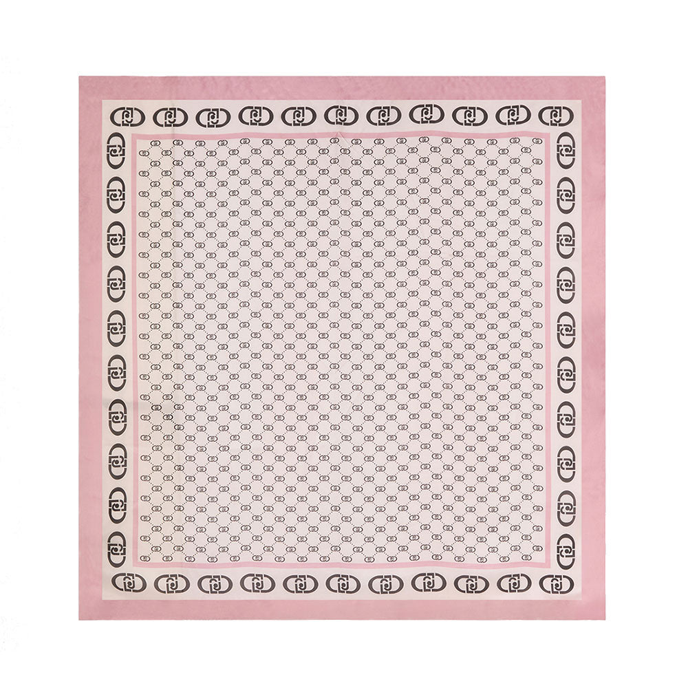 Foulard Donna 120 x 120 cm LIU JO Better Rosa con Logo
