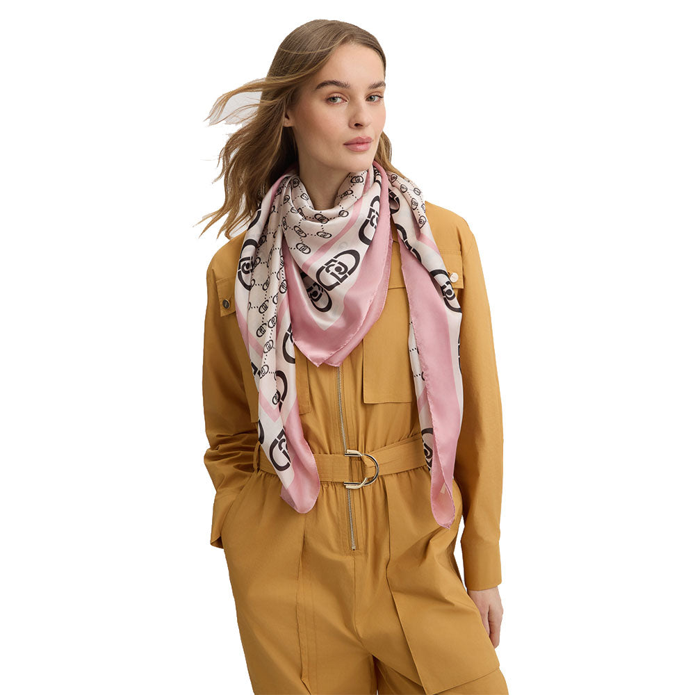 Foulard Donna 120 x 120 cm LIU JO Better Rosa con Logo