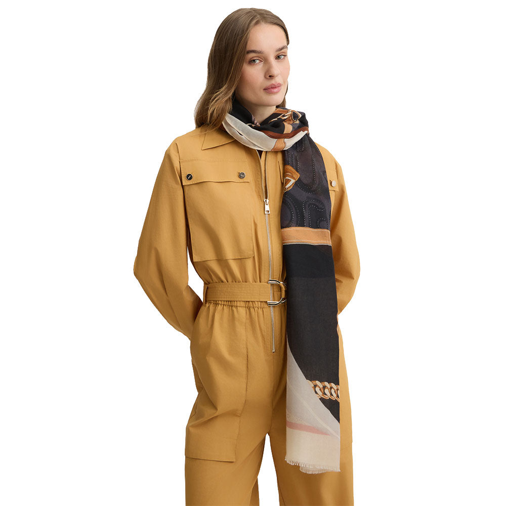 Stola Donna 90 x 180 cm LIU JO Better Nera con Motivo Grafico con Logo