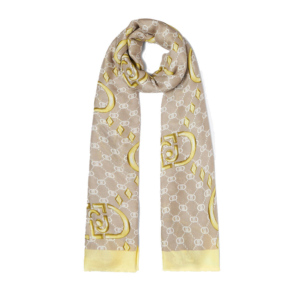 Stola Donna 90 x 180 cm LIU JO in Modal Beige con Logo