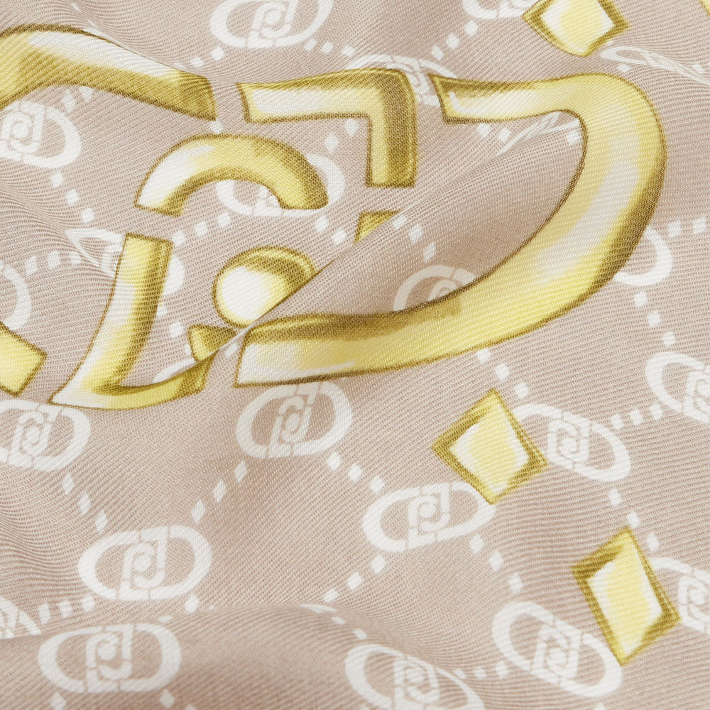 Stola Donna 90 x 180 cm LIU JO in Modal Beige con Logo