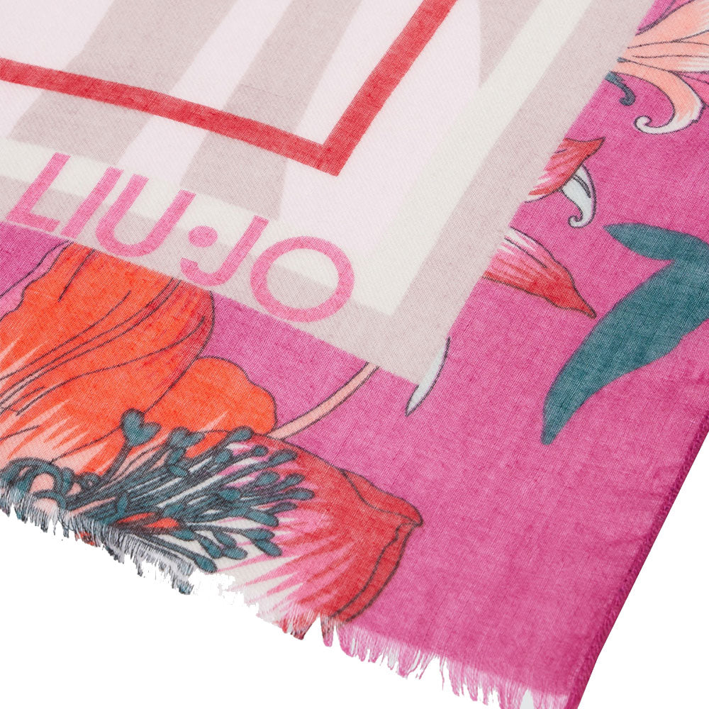 LIU JO
Damen Stola 90x180cm Floral Animal Print Rot