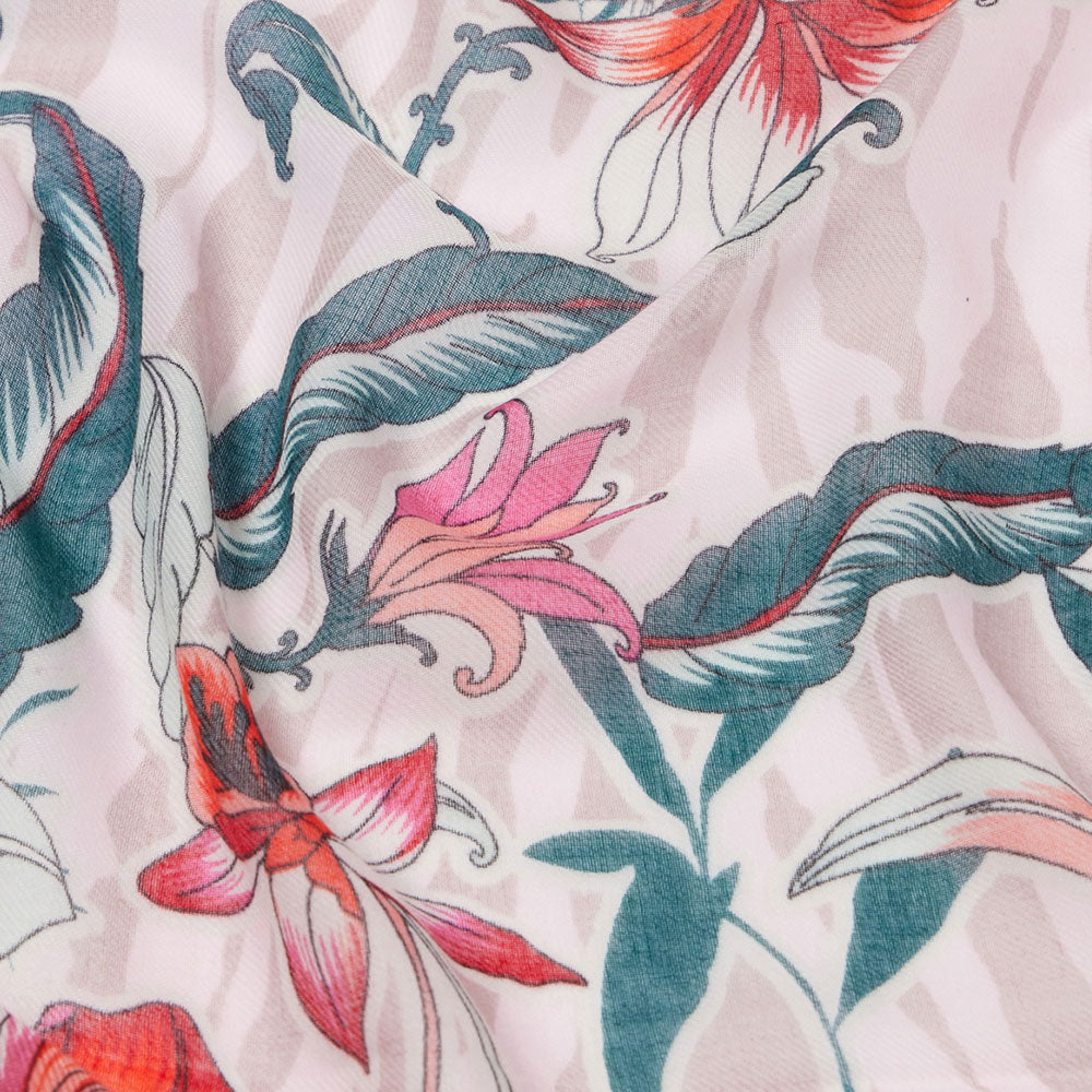 LIU JO
Damen Stola 90x180cm Floral Animal Print Rot