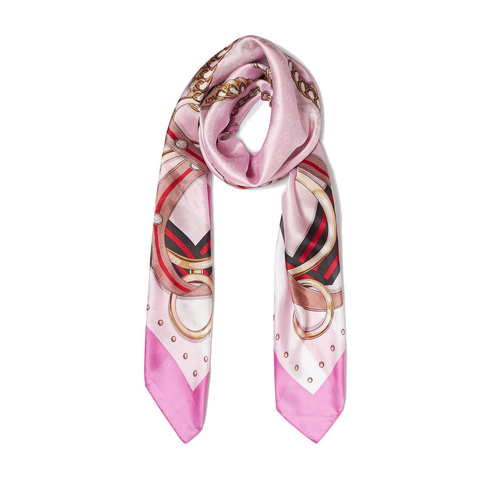 Foulard Donna 120 x 120 cm LIU JO Better Rosa con Logo
