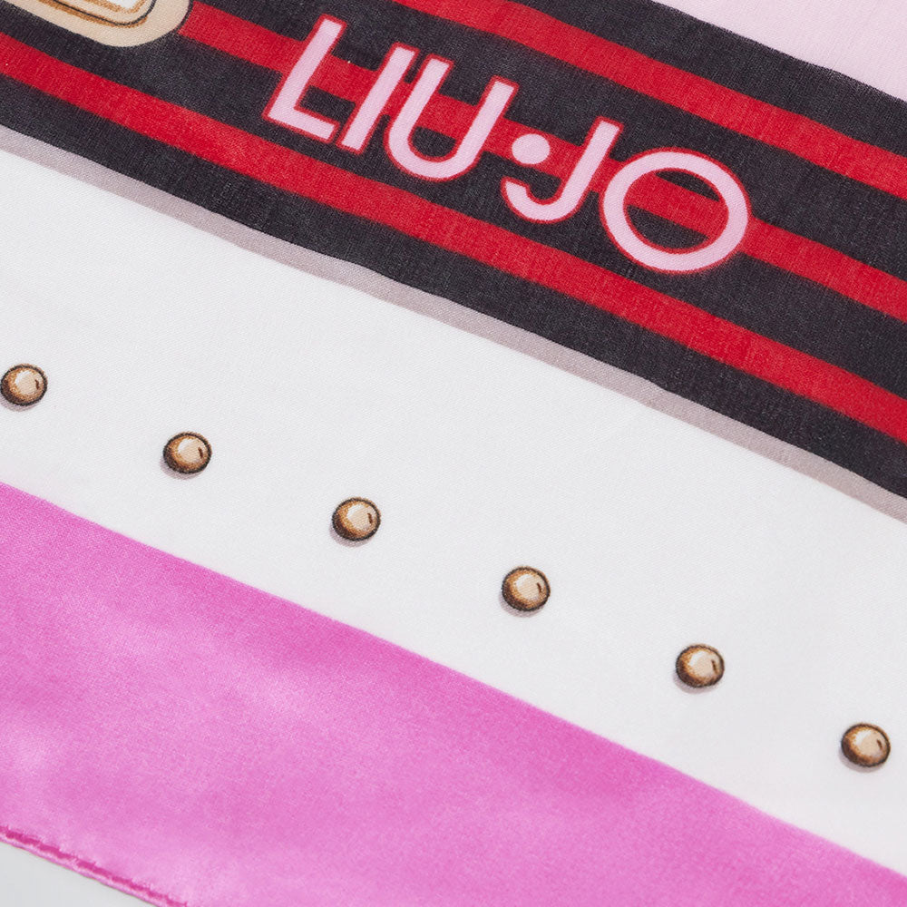 Foulard Donna 120 x 120 cm LIU JO Better Rosa con Logo