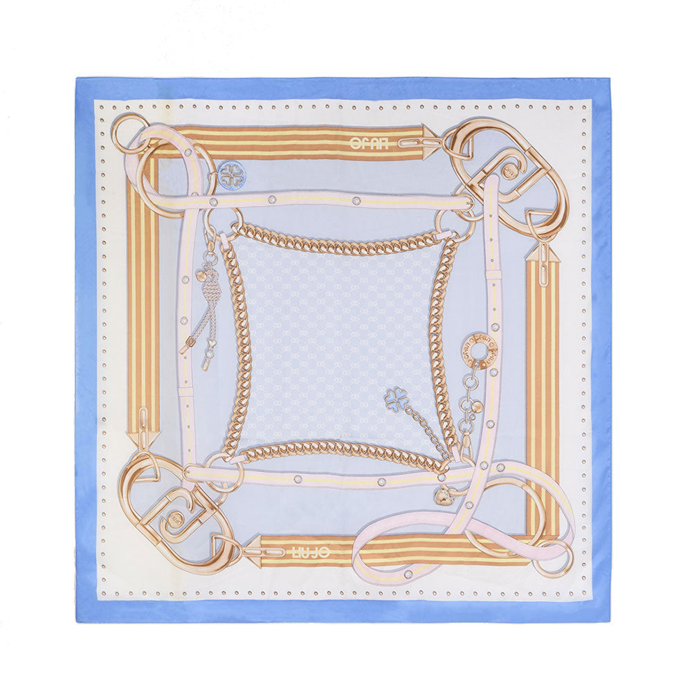 LIU JO Better Linie
Damen Schal 120x120cm in Blue mit Logo