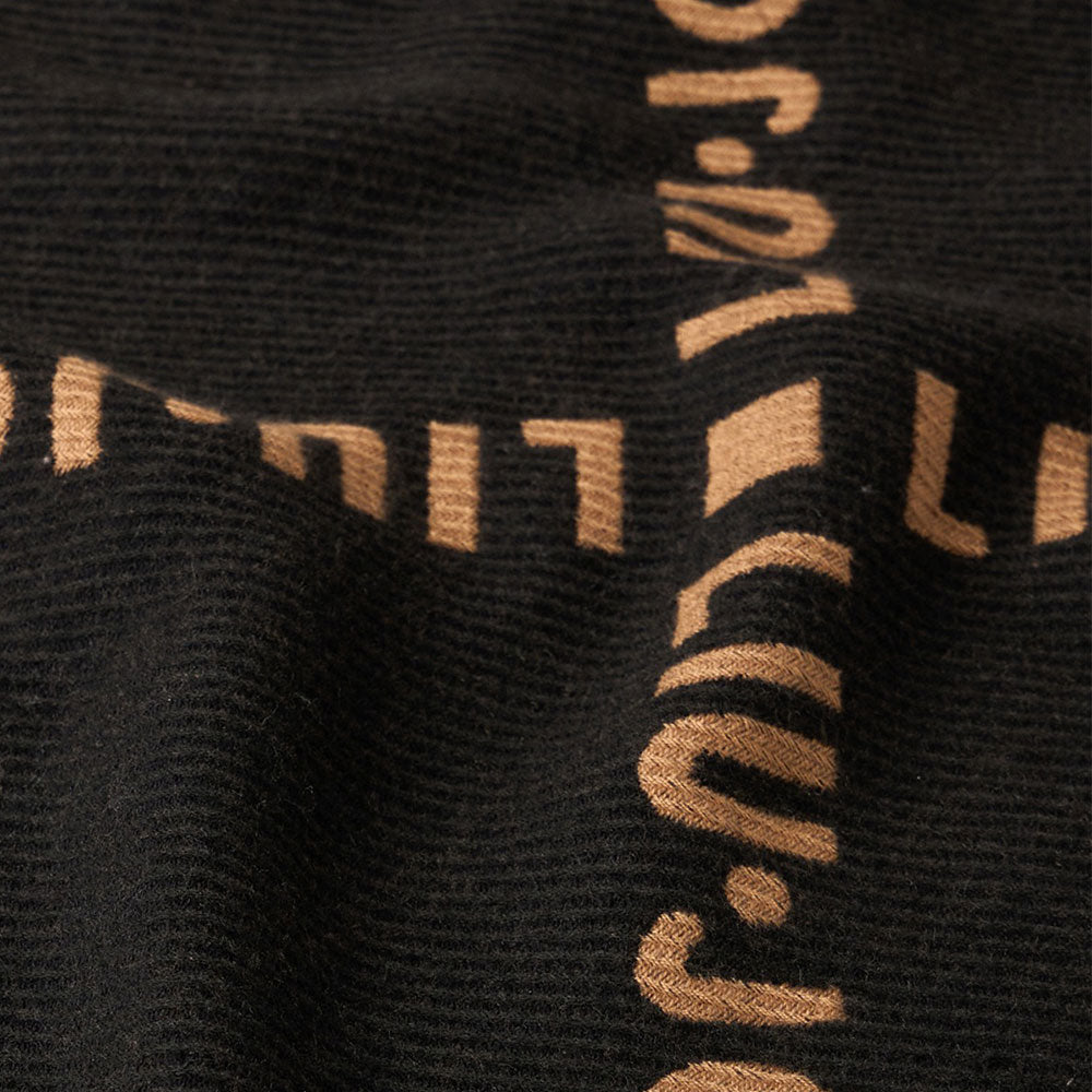 Stola Donna 70 x 180 cm LIU JO in Tessuto Nero con Logo Jacquard e Frange