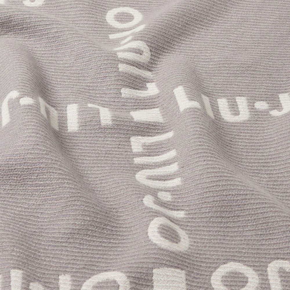 Stola Donna 70 x 180 cm LIU JO in Tessuto Grigio con Logo Jacquard e Frange