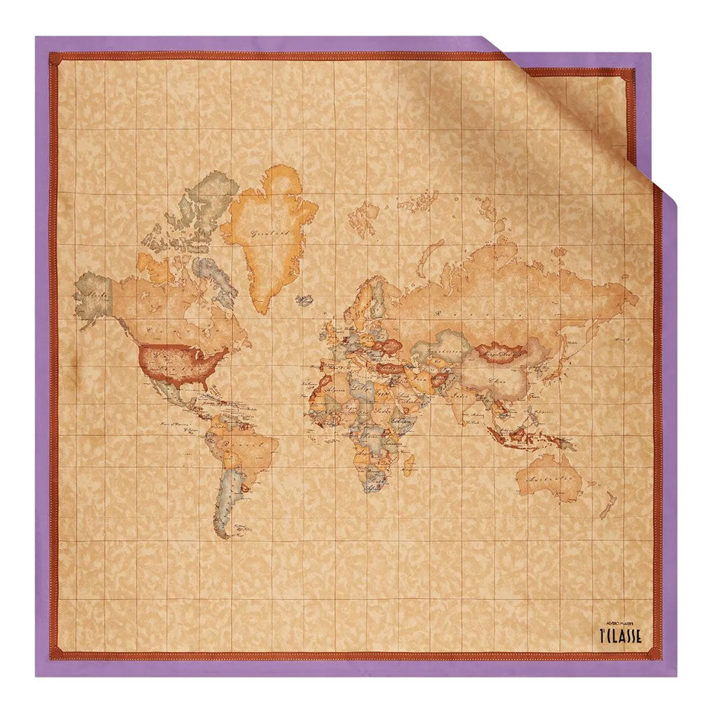 Foulard 90 x 90 cm 1A Classe Alviero Martini in Seta stampa Geo Classic e Malva 3190