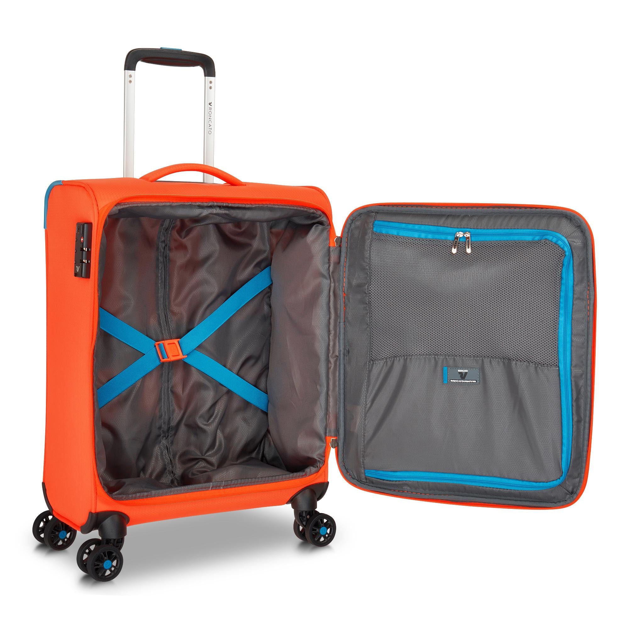 Trolley Cabina Semirigido 4 Ruote RONCATO Linea Lite Soft colore Arancio Brillante