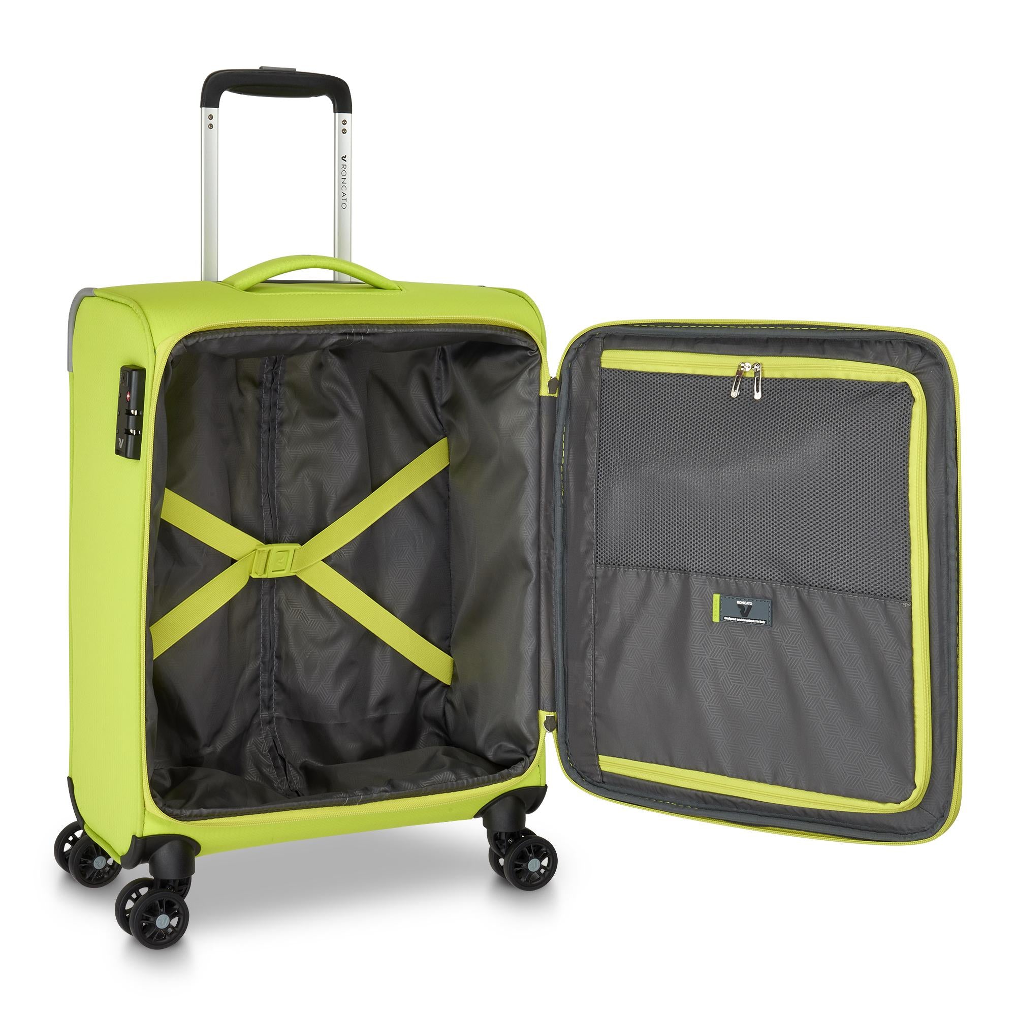 Trolley Cabina Semirigido 4 Ruote RONCATO Linea Lite Soft colore Cyber Lime