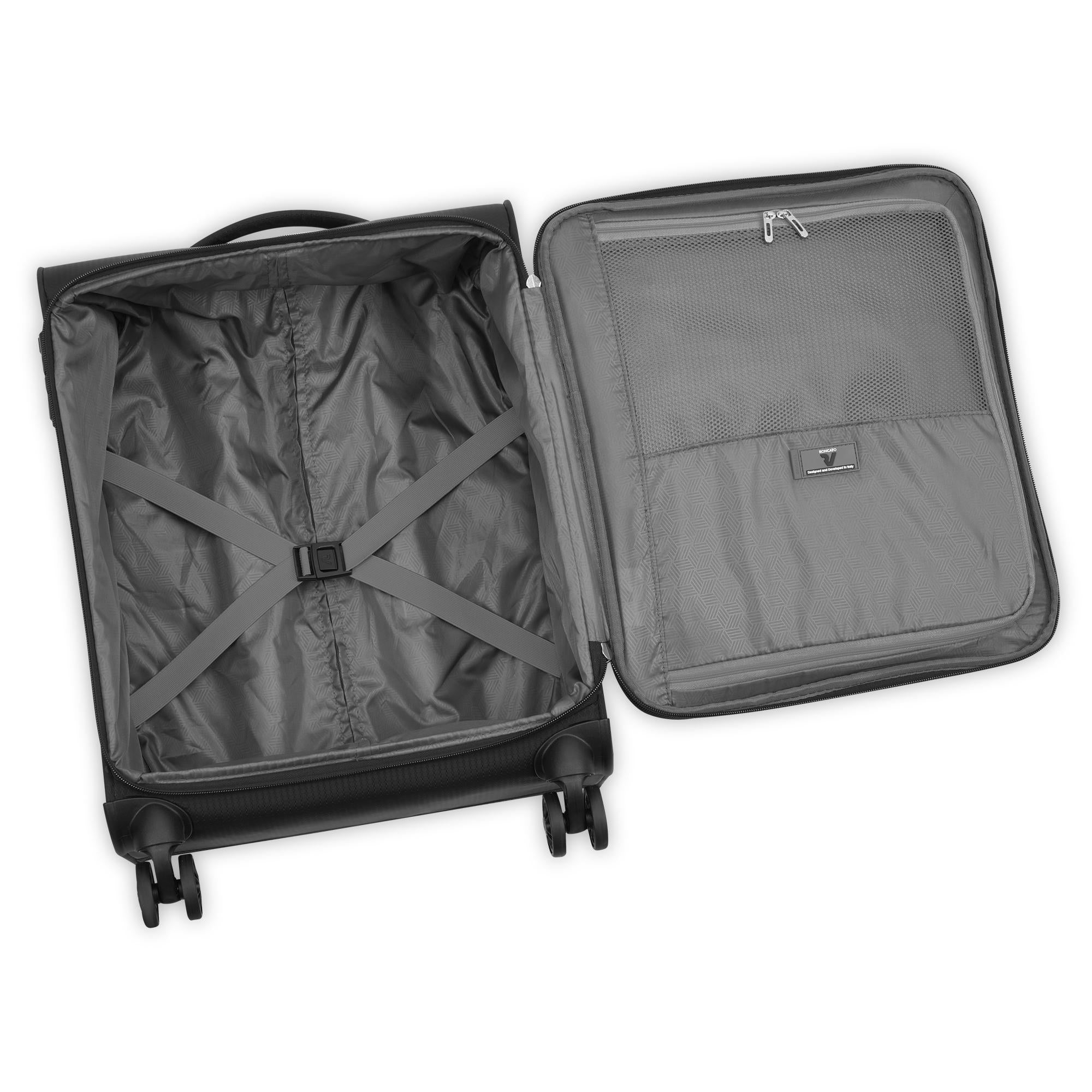 Trolley Cabina Semirigido 4 Ruote RONCATO Linea Lite Soft colore Nero Fumo