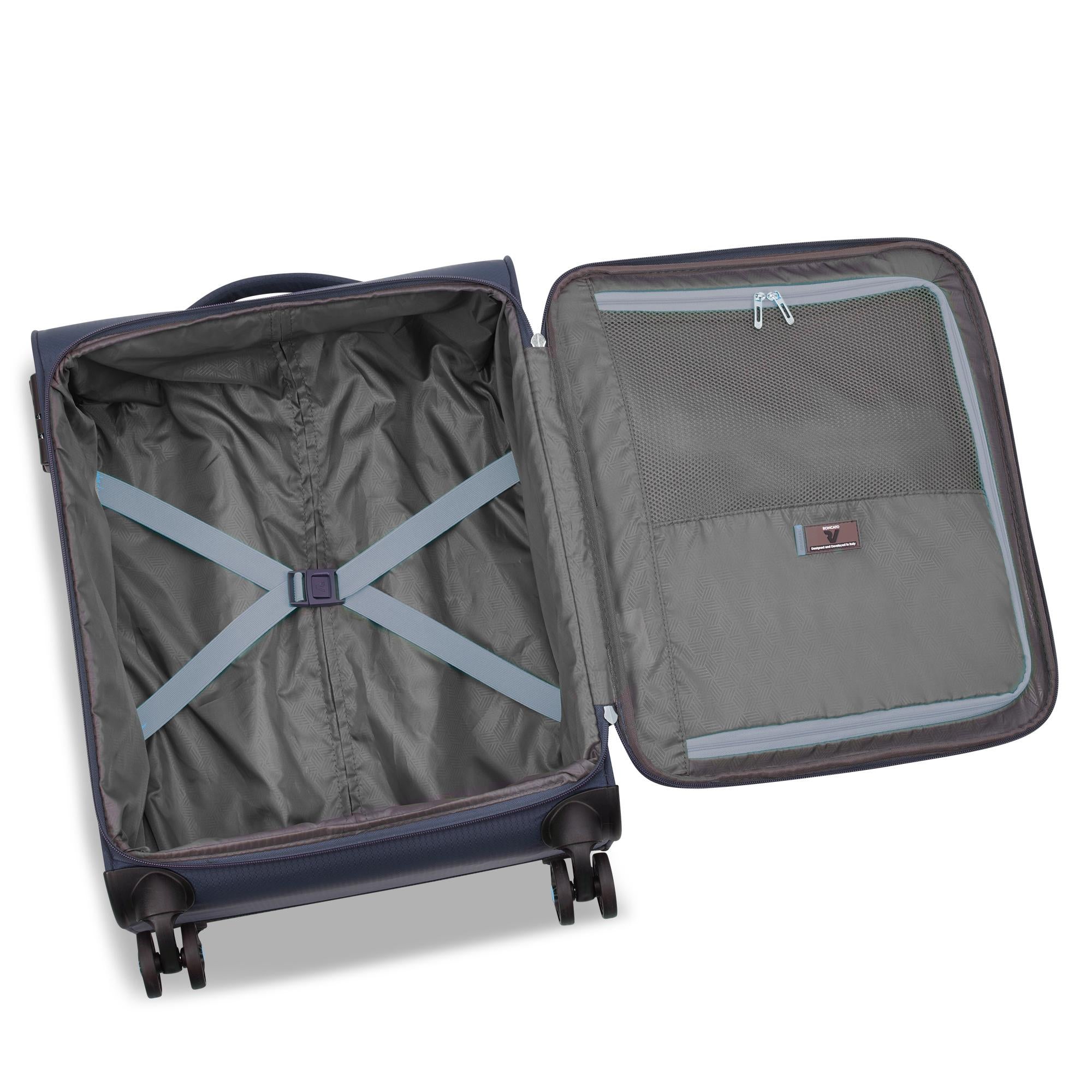 Trolley Cabina Semirigido 4 Ruote RONCATO Linea Lite Soft colore Blu Navy