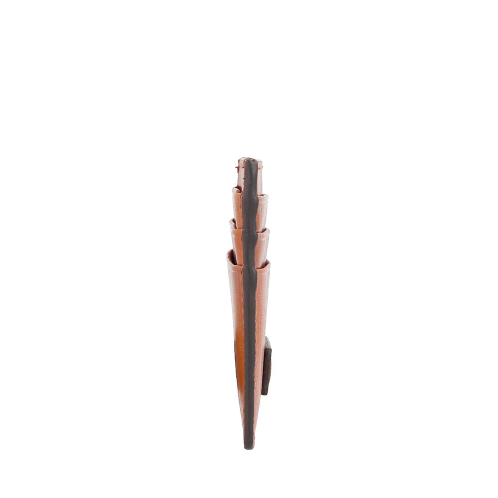 Portacarte Donna THE BRIDGE linea Leda in Pelle color Cognac