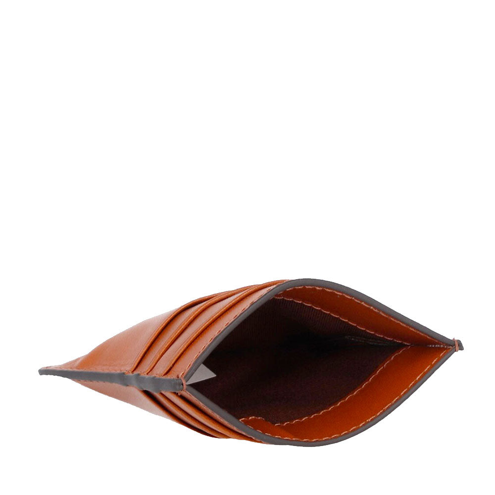 Portacarte Donna THE BRIDGE linea Leda in Pelle color Cognac
