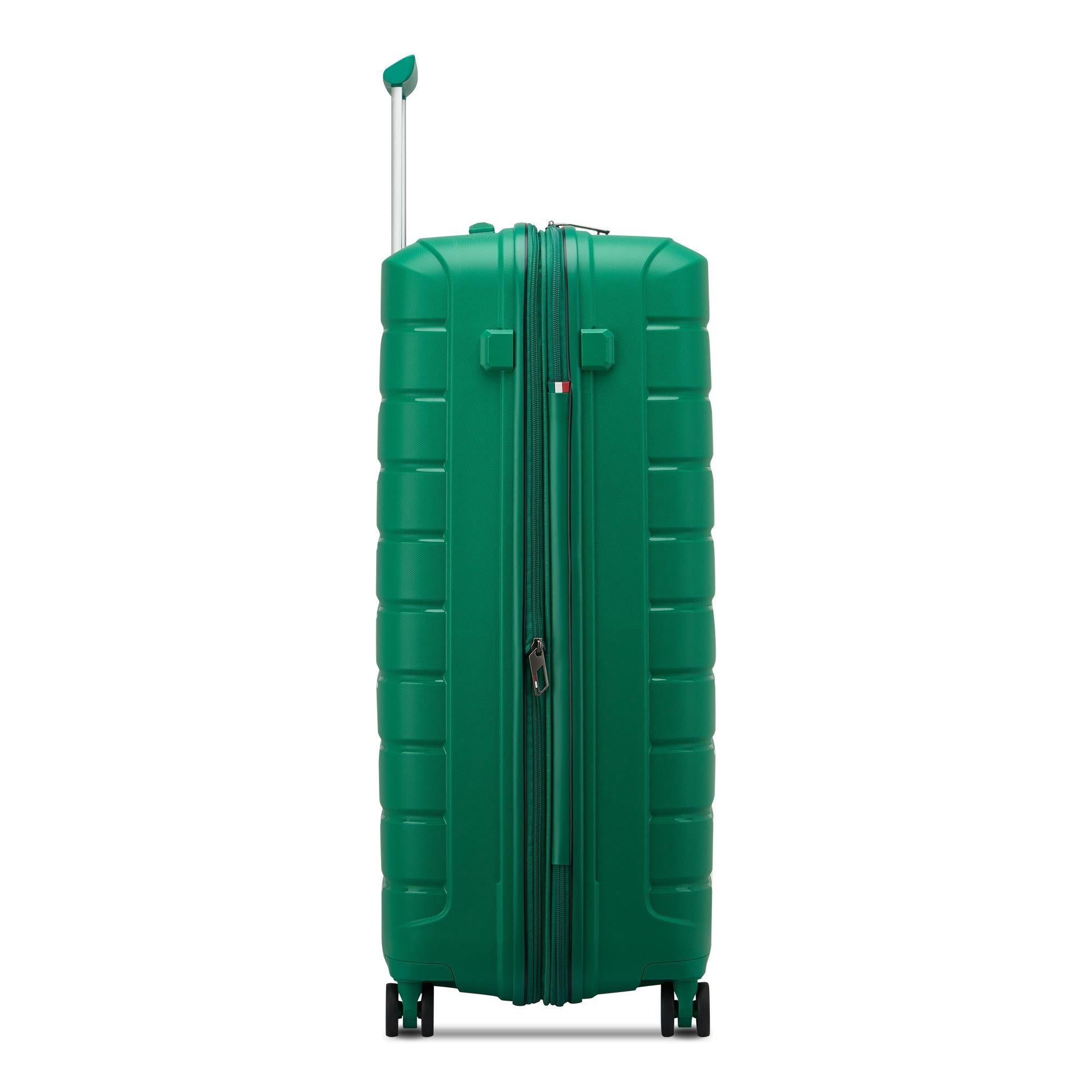 Großer erweiterbarer Hartschalentrolley mit 4 Rädern RONCATO B-Flying Line, leuchtend grüne Farbe