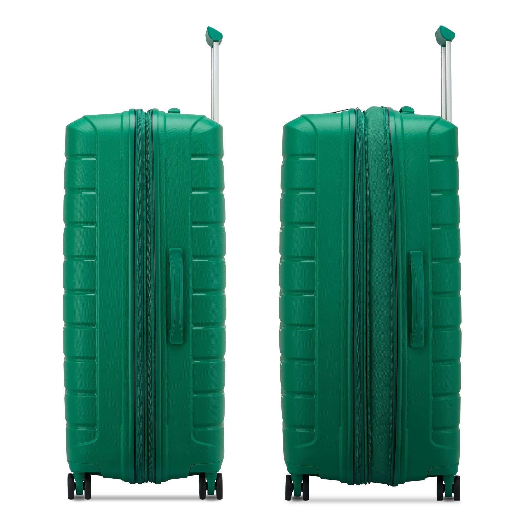 Großer erweiterbarer Hartschalentrolley mit 4 Rädern RONCATO B-Flying Line, leuchtend grüne Farbe
