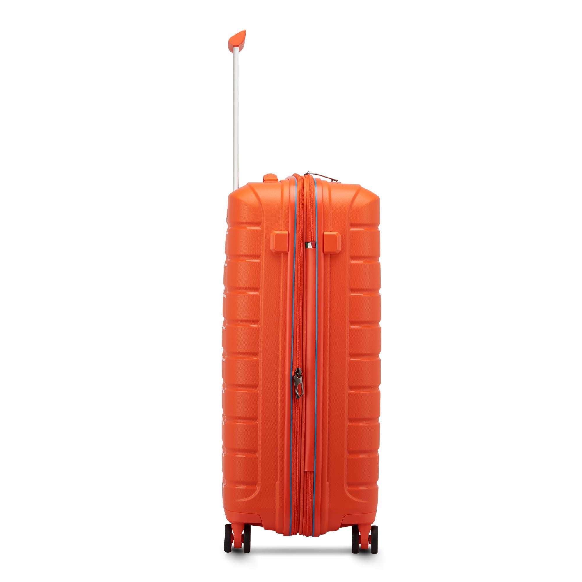 RONCATO B-Flying Linie
Mittelgroßer erweiterbarer Hartschalentrolley mit 4 Rädern in der Farbe Orange