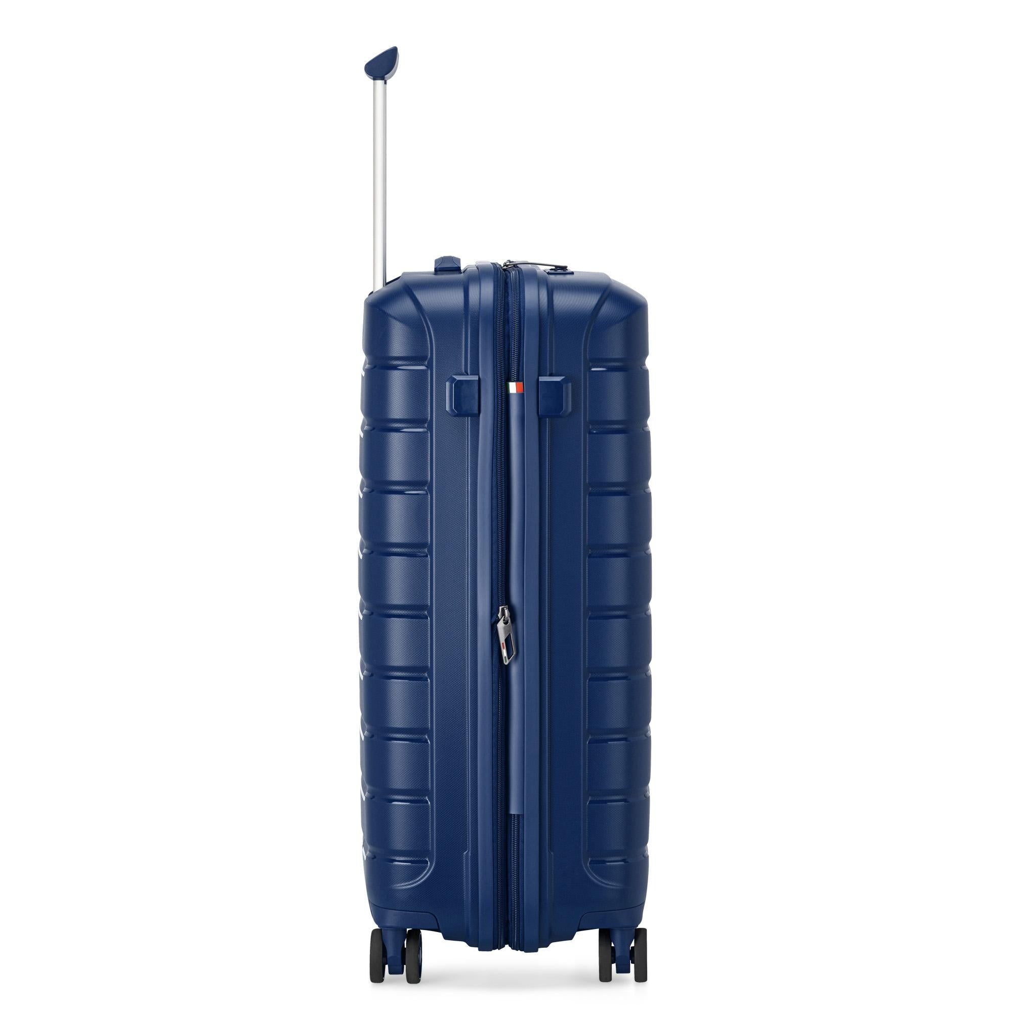 Mittelgroßer erweiterbarer Hartschalentrolley 4 Rollen RONCATO B-Flying Line Mitternachtsblau