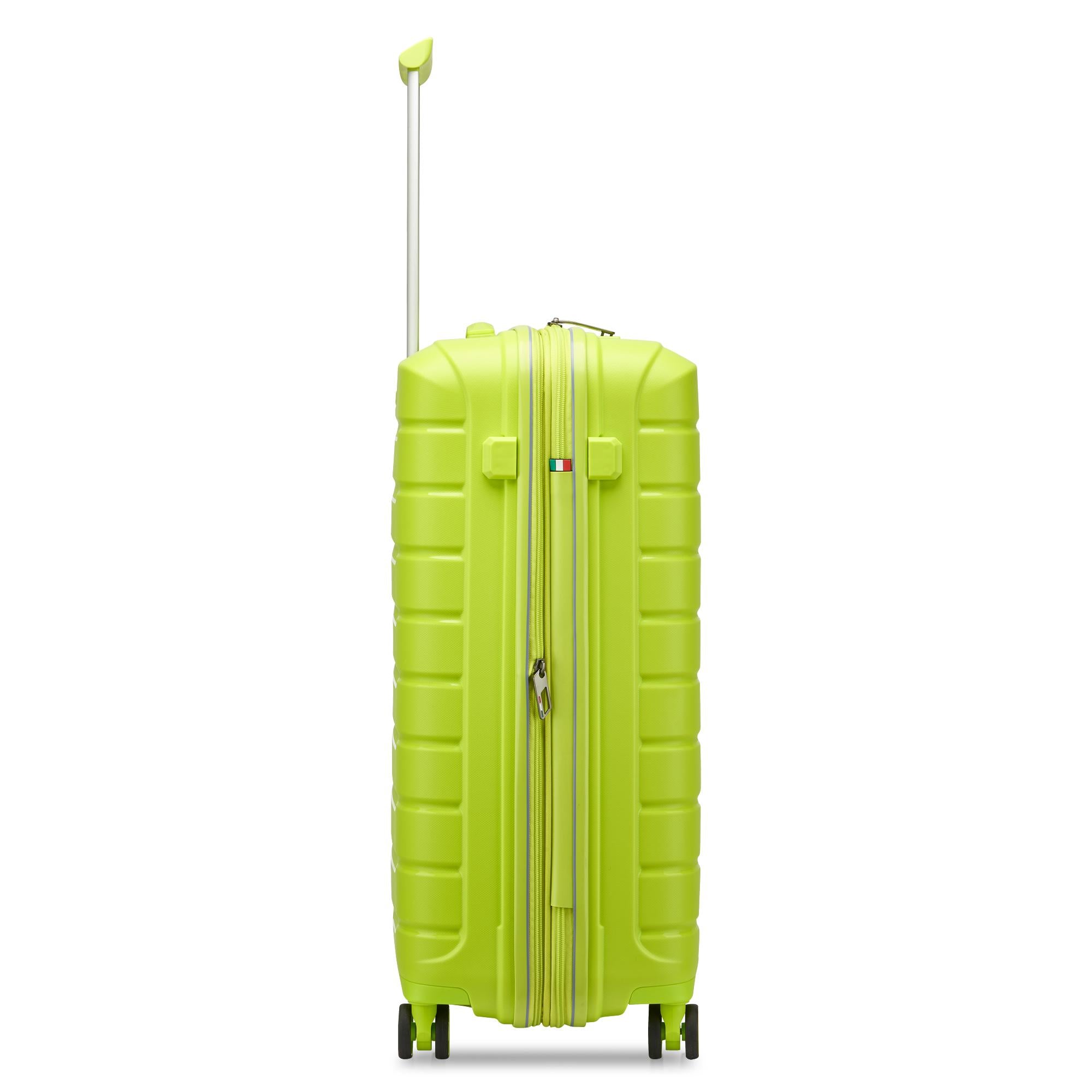 Mittelgroßer erweiterbarer Hartschalentrolley mit 4 Rädern RONCATO B-Flying Line Cyber Lime Farbe