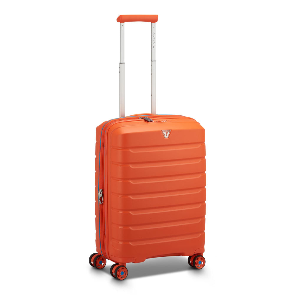 RONCATO B-Flying Linie, 
Erweiterbarer Kabinentrolley mit 4 Rädern in Orange Farbe