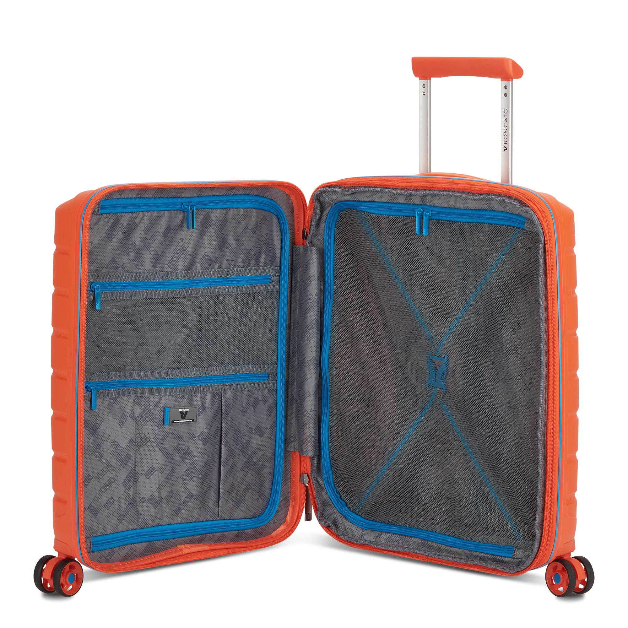 Trolley Cabina Espandibile Rigido 4 Ruote RONCATO Linea B-Flying colore Arancio Brillante