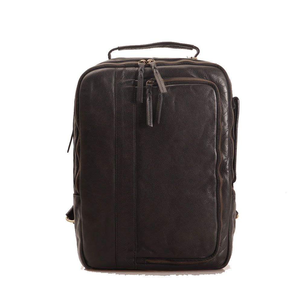 GIANNI CONTI Laptop Aktentaschen Rucksack aus schwarzem Leder