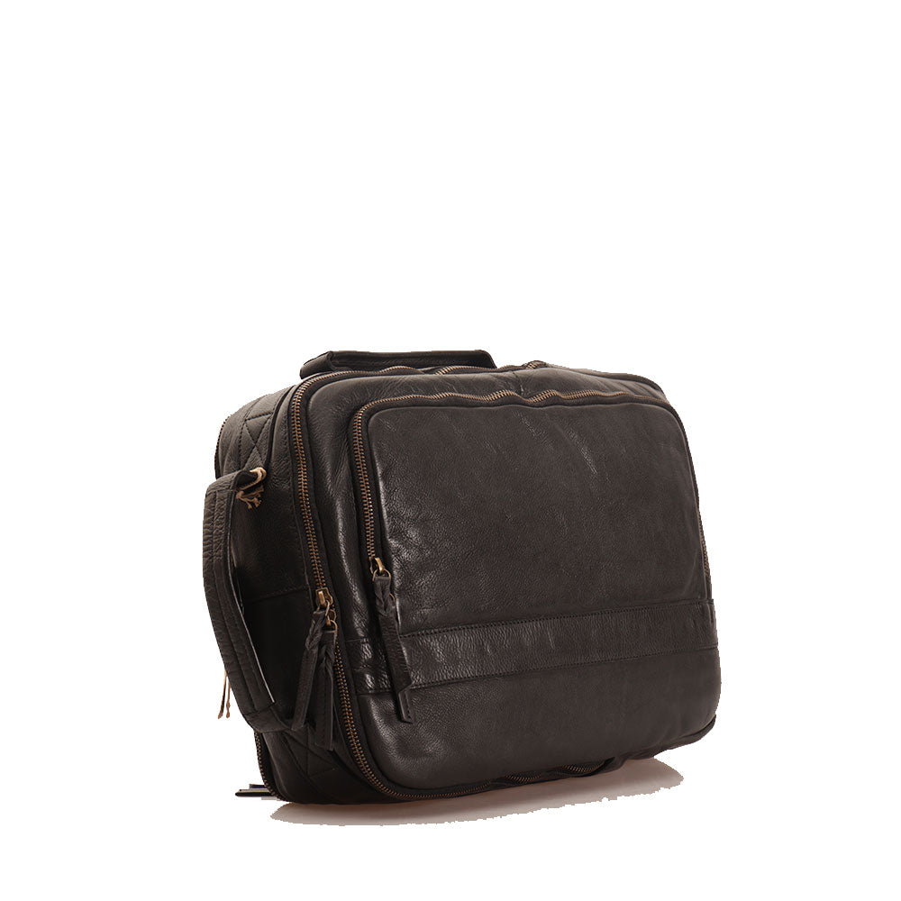 GIANNI CONTI Laptop Aktentaschen Rucksack aus schwarzem Leder