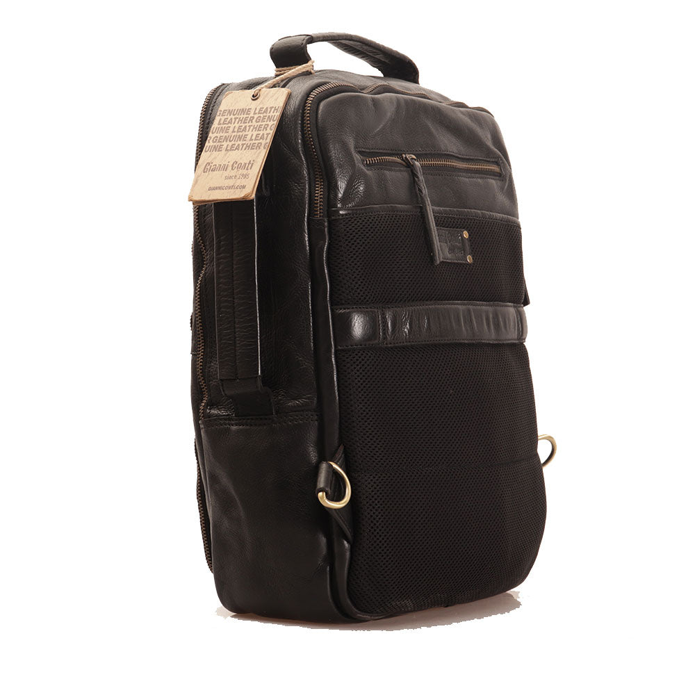 GIANNI CONTI Laptop Aktentaschen Rucksack aus schwarzem Leder