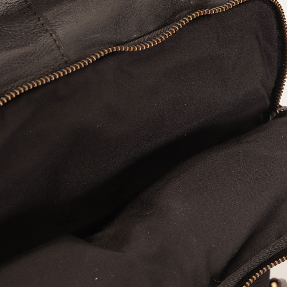 GIANNI CONTI Laptop Aktentaschen Rucksack aus schwarzem Leder