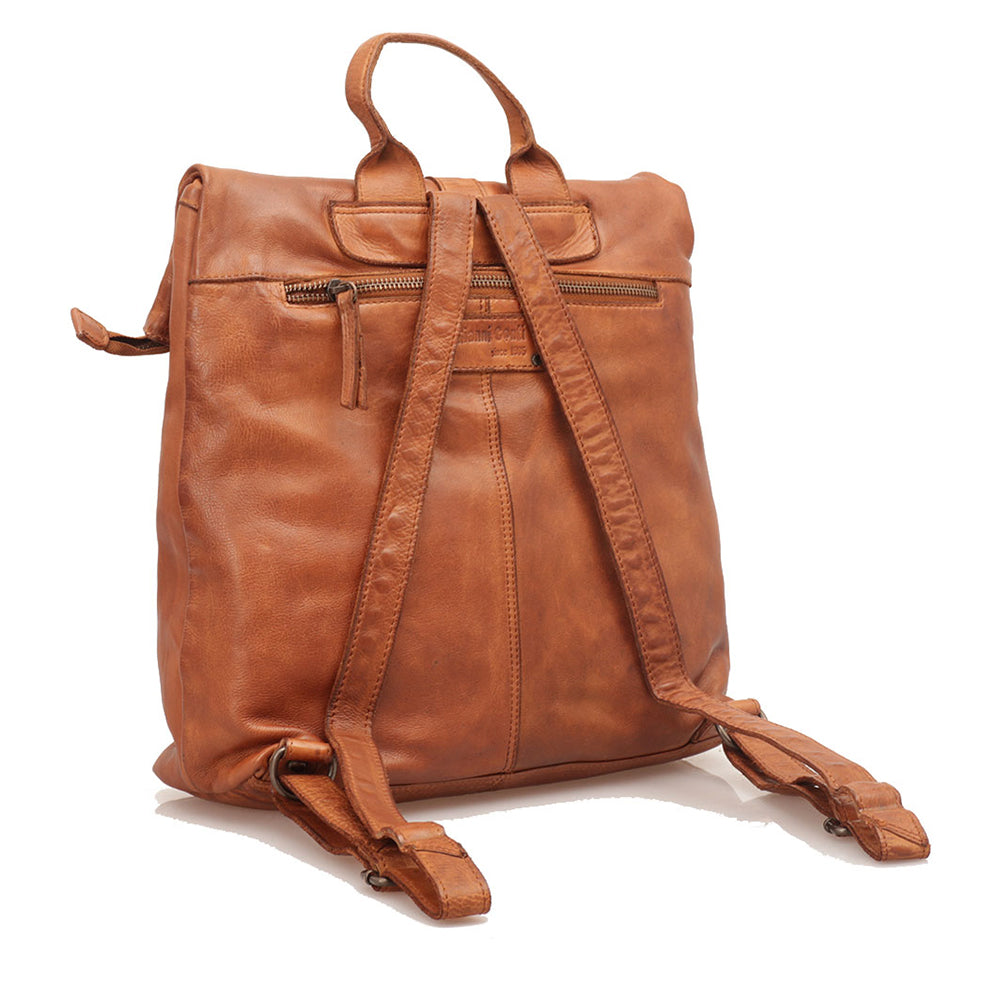 GIANNI CONTI
Damenrucksack aus Glattleder mit Überschlag in der Farbe Cognac