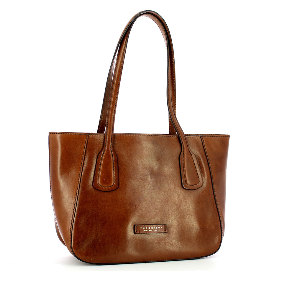 Shopping Bag Donna THE BRIDGE linea Maddalena in Pelle Marrone