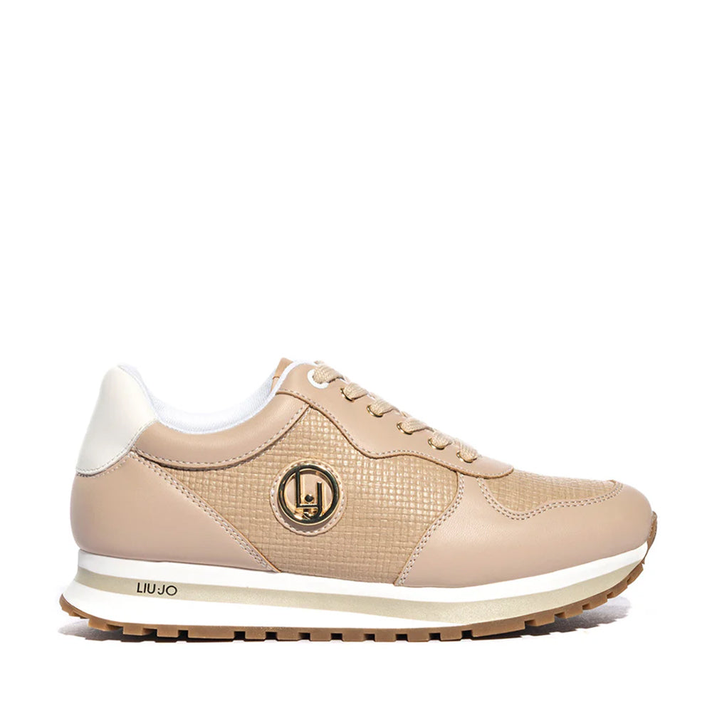 Scarpe LIU JO Wonder 700 Sneakers Running color Sabbia con Inserti Effetto Intreccio