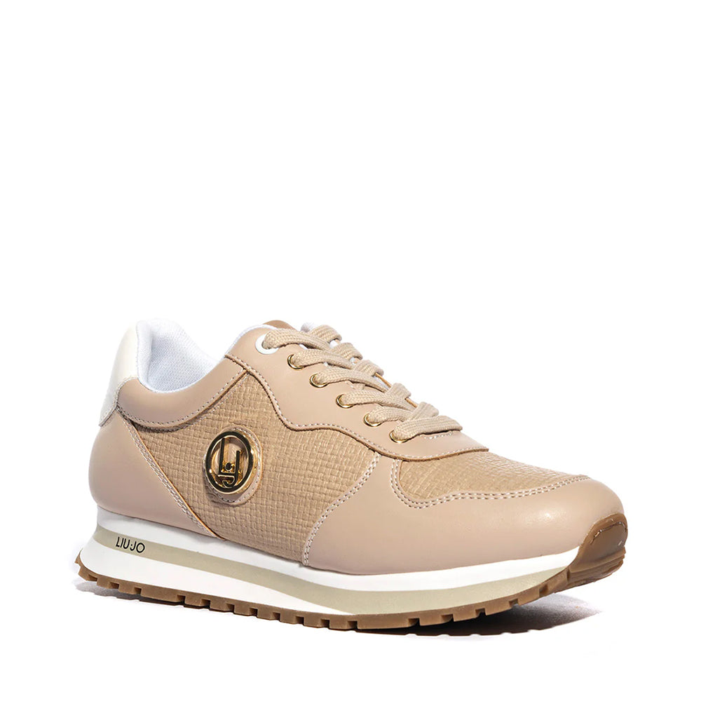 Scarpe LIU JO Wonder 700 Sneakers Running color Sabbia con Inserti Effetto Intreccio