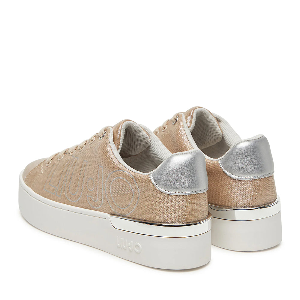 Sneakers Platform LIU JO Silvia 907 stampa Saffiano Laminato color Sabbia