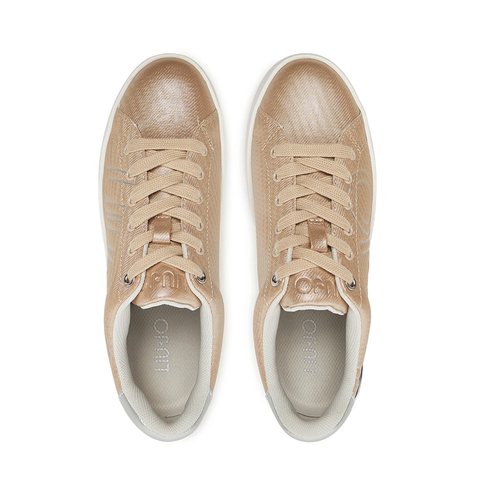 Sneakers Platform LIU JO Silvia 907 stampa Saffiano Laminato color Sabbia