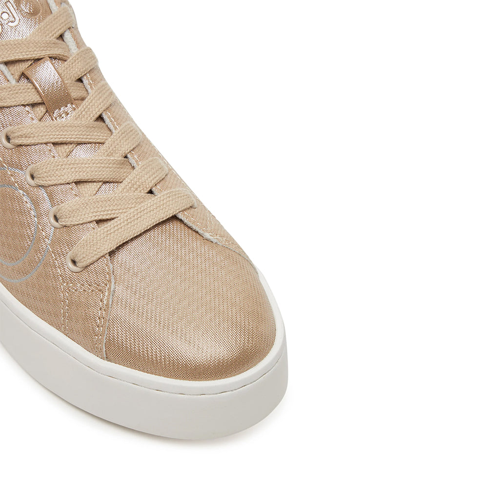 Sneakers Platform LIU JO Silvia 907 stampa Saffiano Laminato color Sabbia