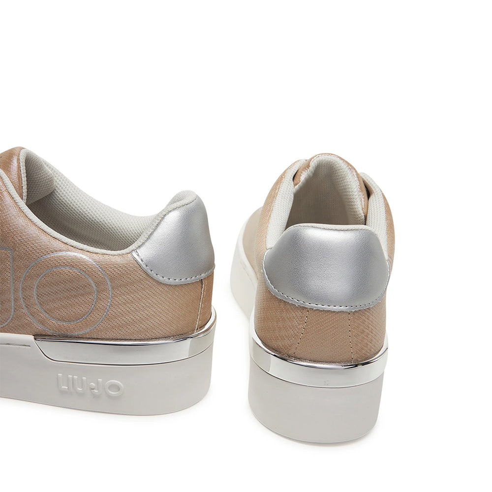 Sneakers Platform LIU JO Silvia 907 stampa Saffiano Laminato color Sabbia