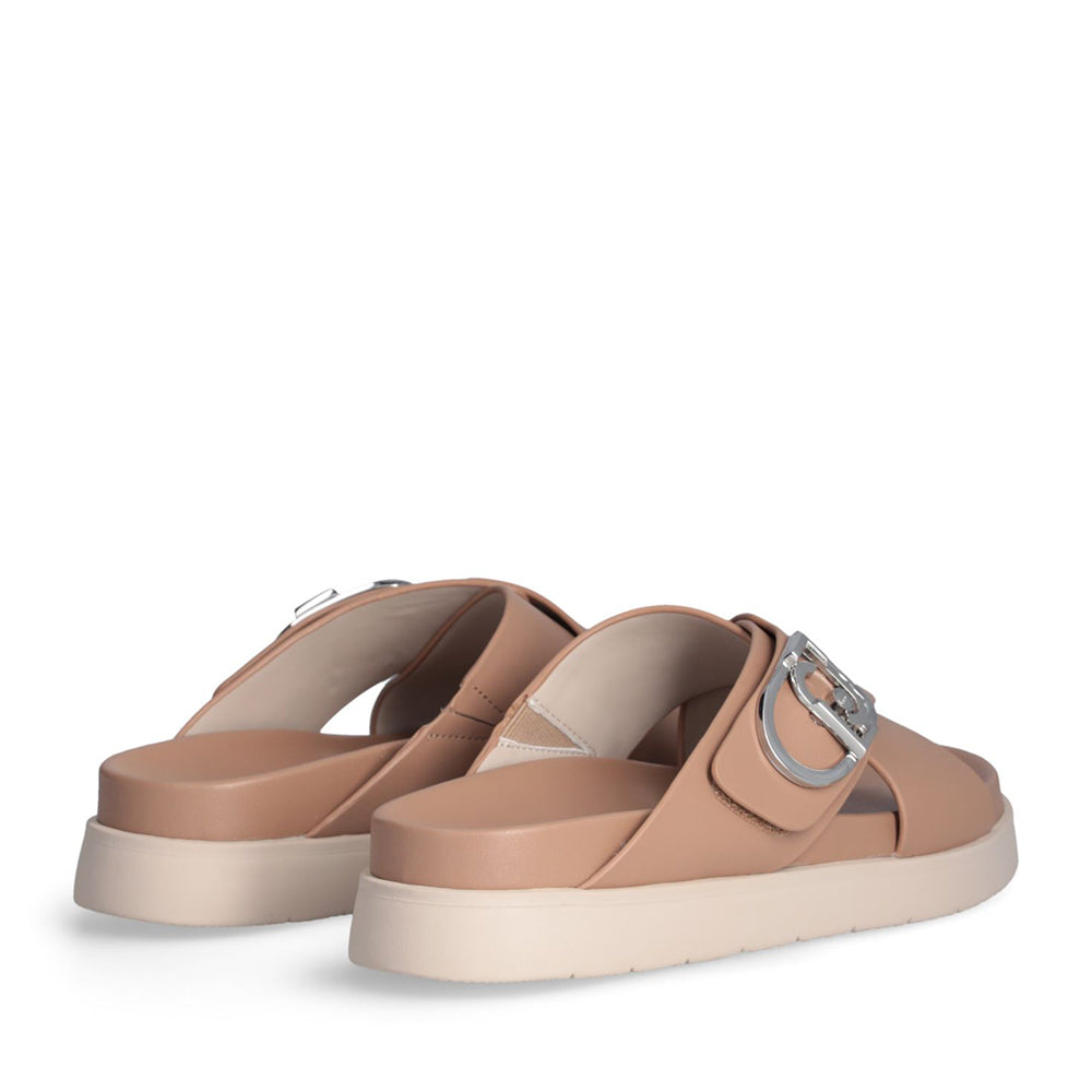 LIU JO Penny 901 Plateau-Slipper aus hellbraunem Leder