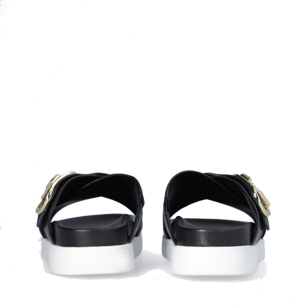 LIU JO Penny 901 Plateau-Slipper aus schwarzem Leder