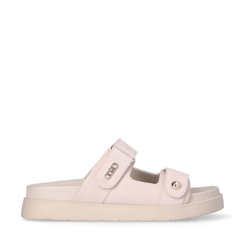 LIU JO Penny 902 Doppelband-Slipper aus rosa Wildleder