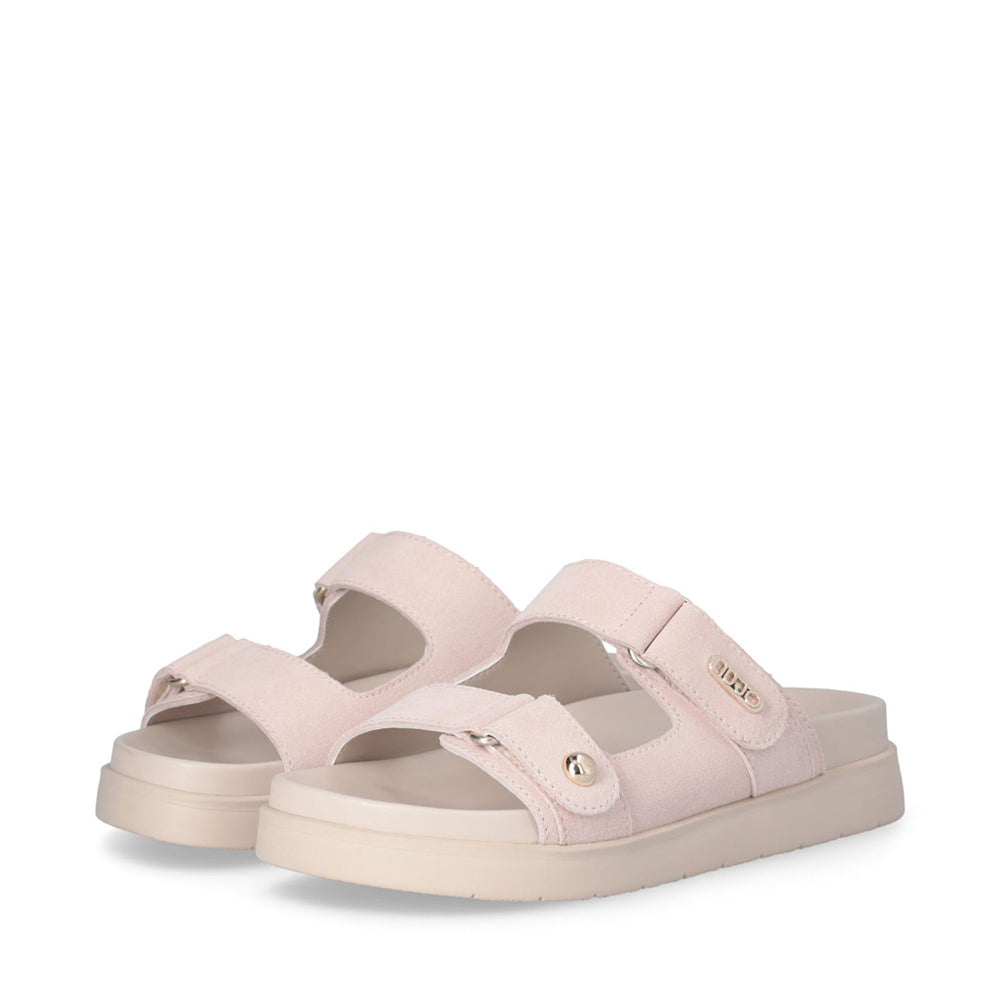 LIU JO Penny 902 Doppelband-Slipper aus rosa Wildleder