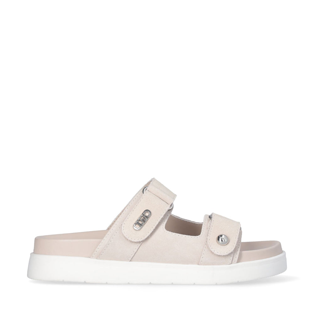 LIU JO Penny 902 Doppelband-Slipper aus butterfarbenem Wildleder