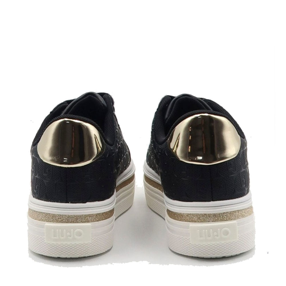 Sneakers Platform LIU JO Up 910 Nero con Logo Embossed