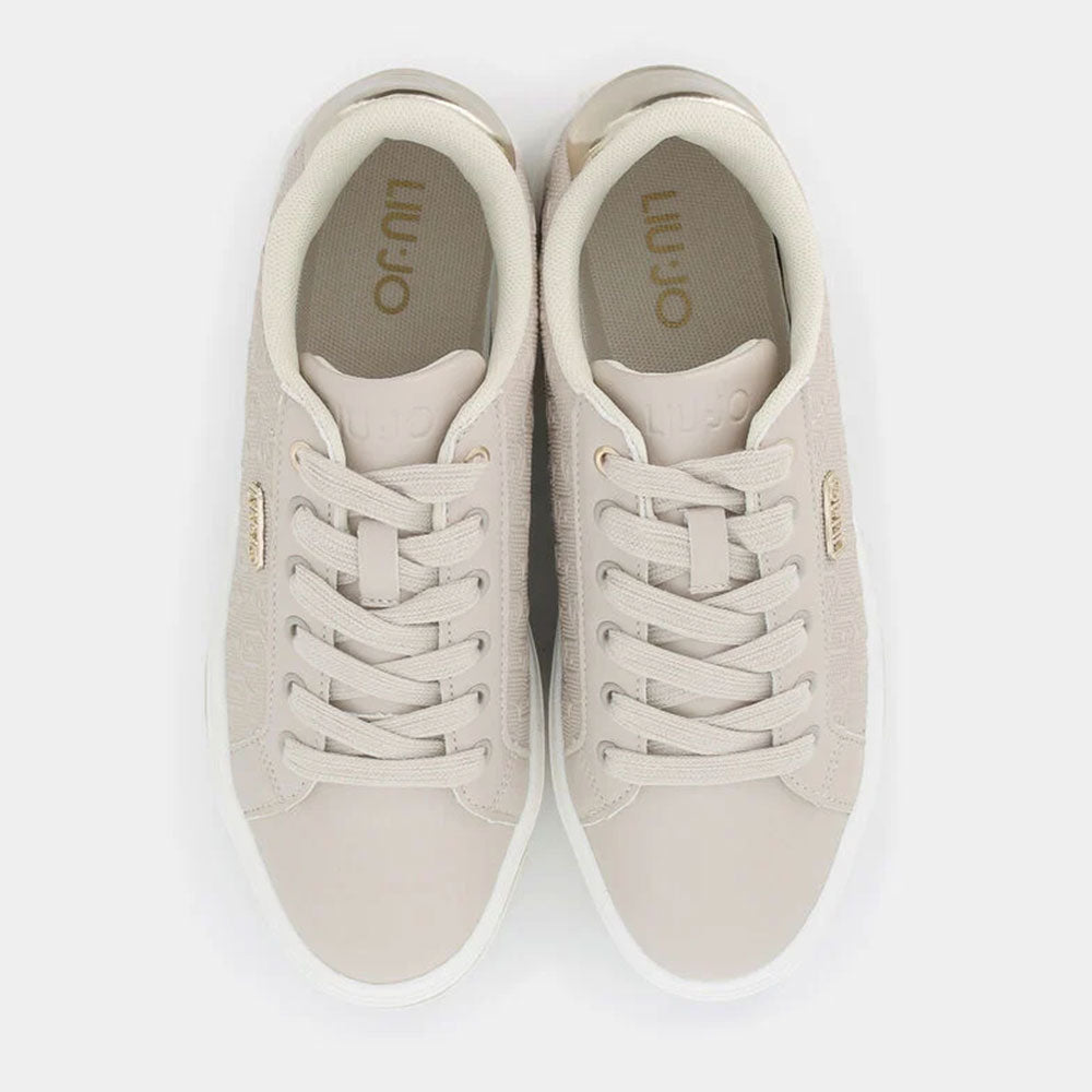 Sneakers Platform LIU JO Up 910 Beige con Logo Embossed