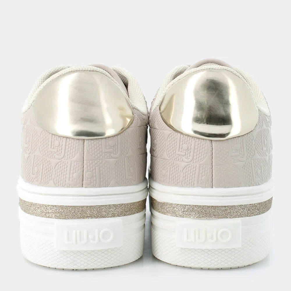 Sneakers Platform LIU JO Up 910 Beige con Logo Embossed